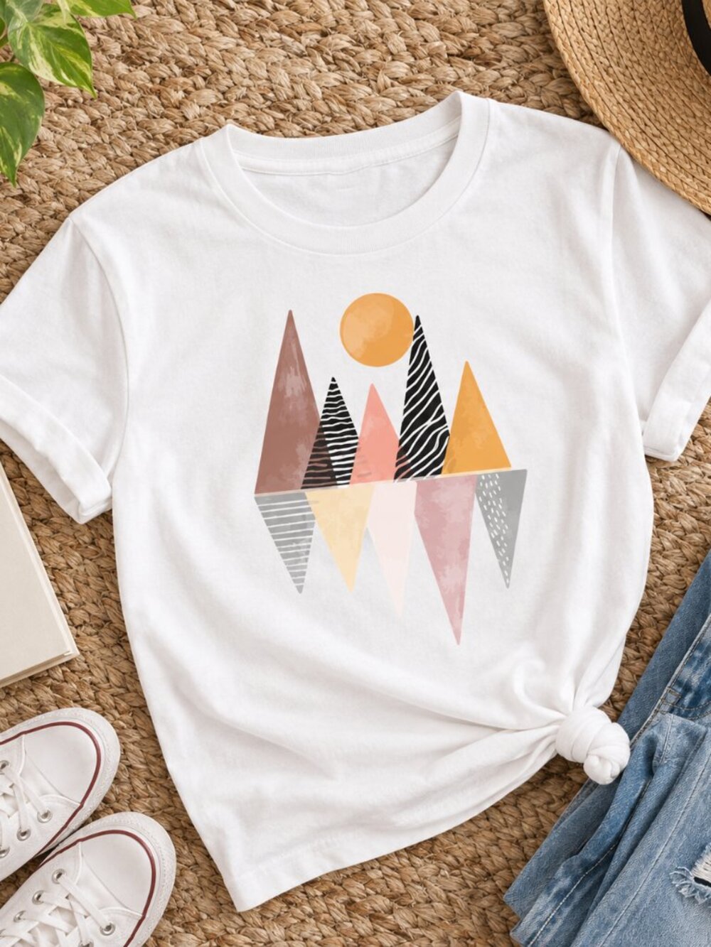 Geometric Shirt Minimalist Shirt for Women Geometric Design T-Shirt